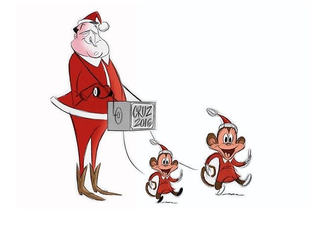 Ann Telnaes depiction of Ted Cruz' children as monkeys